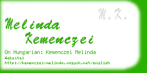 melinda kemenczei business card